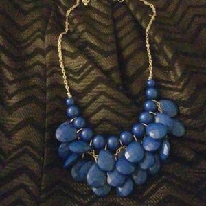 necklace blue jewels/ silver chain
